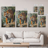 Retro Tiger Painting Canvas Print, Animal Print, Wall Art Home Decor, Tiger Wall Art