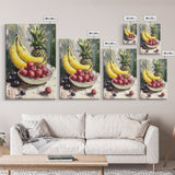 Retro Antique Fruit Still Life Oil Painting Canvas Print, Wood Framed Canvas, Still Life Art, Oil Painting Print, Kitchen Decor, Kitchen Wall Art