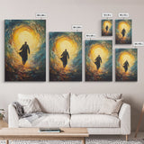 Bahai Wall Art Framed Canvas Print, Retro Abstract Wall Art