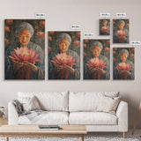 Bahai Wall Art Framed Canvas Print, Retro Abstract Wall Art, Living Room Decor