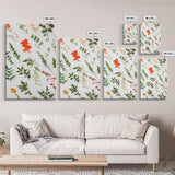 Boho Floral Botanical Wall Art Canvas Print, Minimalist Modern Farmhouse Home Decor, Living Room Wall Art, Bedroom Decor, Flower Print