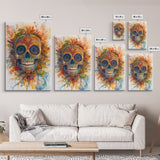 Sugar Skull Painting Print, Framed Canvas, Chicano Decor, Mexicano Wall Art, Day of The Dead / Dia de los Muertos, Mexicano Home Decor