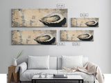 Wabi Sabi Kitchen Wall Decor, Oyster Shell Painting Print, Canvas Print, Oyster Wall Art, Boho Kitchen Decor, Dining Room Wall Art, Kitchen Decor