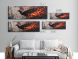 Panoramic Phoenix Painting Print, Phoenix Wall Art, Framed Canvas Art, Phoenix Painting, Phoenix Decor, Rebirth, Trendy Wall Art
