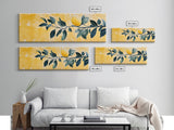 The Lemon Tree Framed Canvas Print, Horizontal Panoramic Wall Art, Kitchen Decor, Gift For Her, Lemon Tree Painting Wall Art