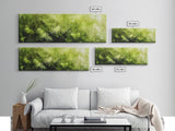Moss Wall Art - Panoramic Canvas Print - Watercolor Painting of Green Moss