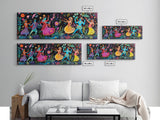 Kerala Style Art Canvas Print, Kerala Mural Painting Print, Panoramic Horizonal Wide Wall Art, Kerala Painting Mural