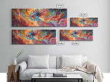 Radha Krishna Wall Art Framed Canvas Print, Modern Art Painting of Radha Krishna, Hindu Art, Radha Krishna Painting, Panoramic Art