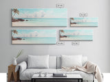Panoramic Beach Photography Style Canvas Print, Beach House Wall Art, Beach Painting Print, Nautical Decor, Seascape Painting, Boho Art
