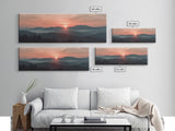 Smoky Mountains Art, Framed Canvas Print, Smoky Mountain Art Panoramic Painting Print, Great Smoky Art, Great Smoky Mountains