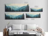 Mountain Painting Print, Mountain Art, Panoramic Wall Art, Extra Wide Horizontal Art, Ultra Wide Wall Art, Blue Ridge Mountains Painting