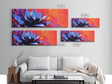 Blue Agave Plant Art Print Canvas Art Mexican Wall Art, Mexican Print, Chicano Art, Panoramic Botanical Wall Art, Colorful Desert Wall Art