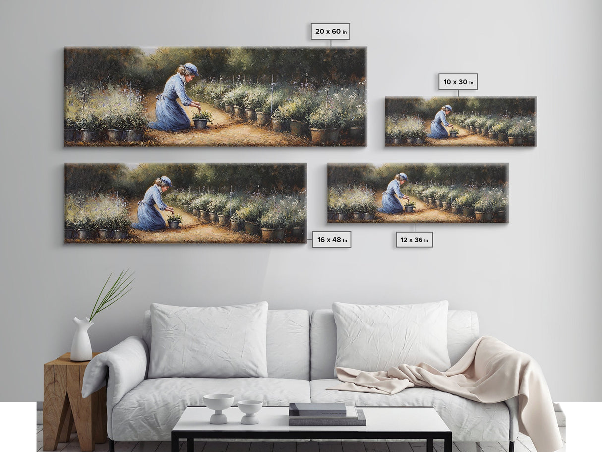 The Woman in The Garden Painting Print - Boho Home Decor - Gift For Her - Gardening Gift - Gardener Gift Idea - Garden Painting Wall Art