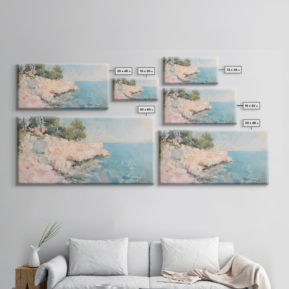 Cliffs Of Moher Oil Painting Print, Boho Whimsical Nautical Landscape Painting Print, Seascapes Wall Art, Kitsch Decor, Eclectic Art
