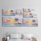 Nautical Seascapes Oil Painting Canvas Print, Nautical Landscape Painting, Beach house or Lake house art, Above Sofa Art, Sunset Painting