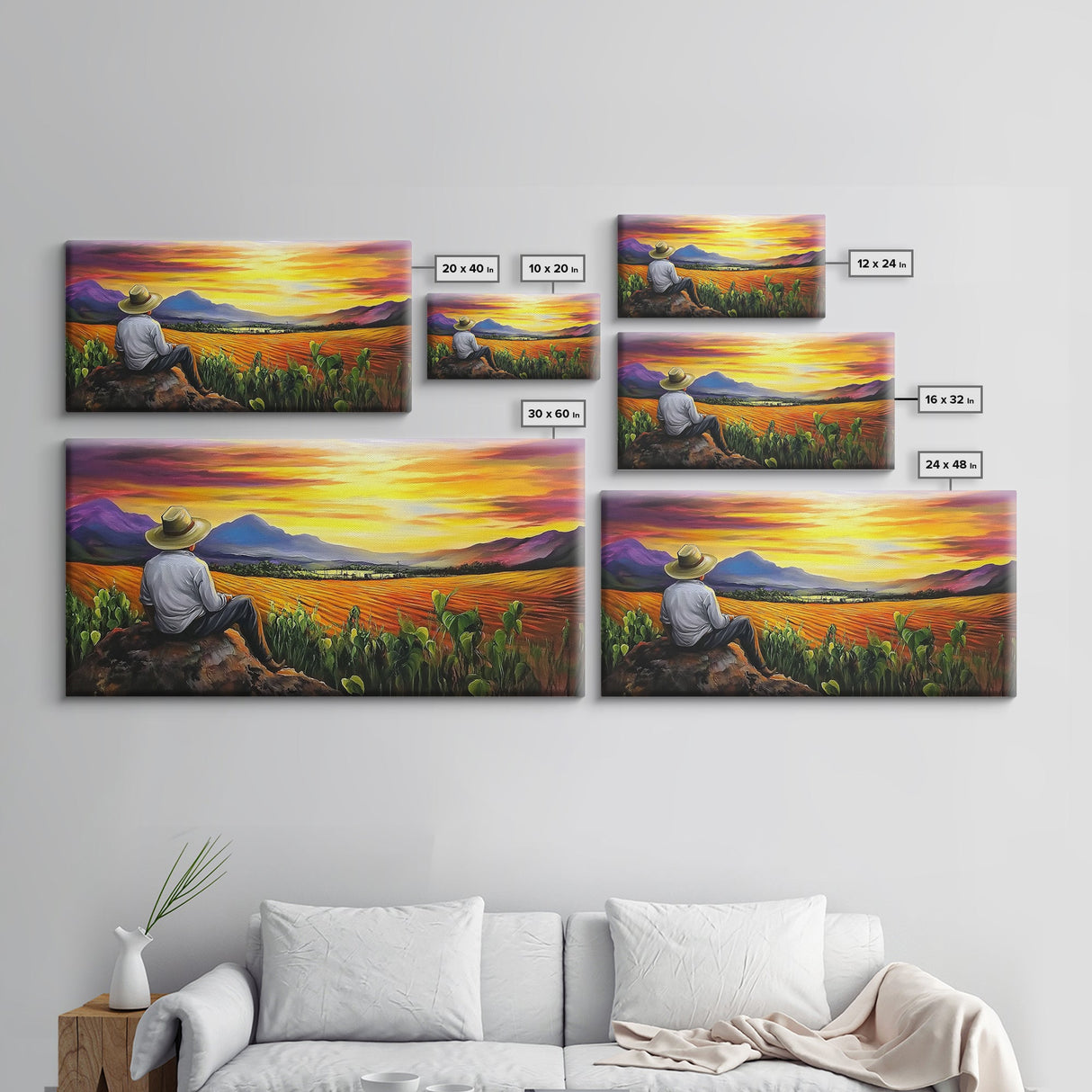 Oil Painting Print of an El Campesino - Mexican American Wall Art - Framed Canvas Print - Mexican Folk Art - Chicano Wall Art - Mexicano Art