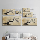 Bonzai Abstract Wall Art Framed Canvas Print, Wabi Sabi Art, Wabi Sabi Decor, Boho Home Decor, Botanical Prints