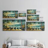Mural of Kerala Framed Canvas Print, Jaipur Art, Indian Wall Art, Garden Wall Art, Botanical Wall Art, Colorful Wall Art, Kerala Painting