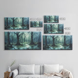 Victorian Swamp Painting Canvas print, Dark and Moody Victorian Gothic Wall Art, Mood Setting Living Room Wall Art, Dark Academia Art