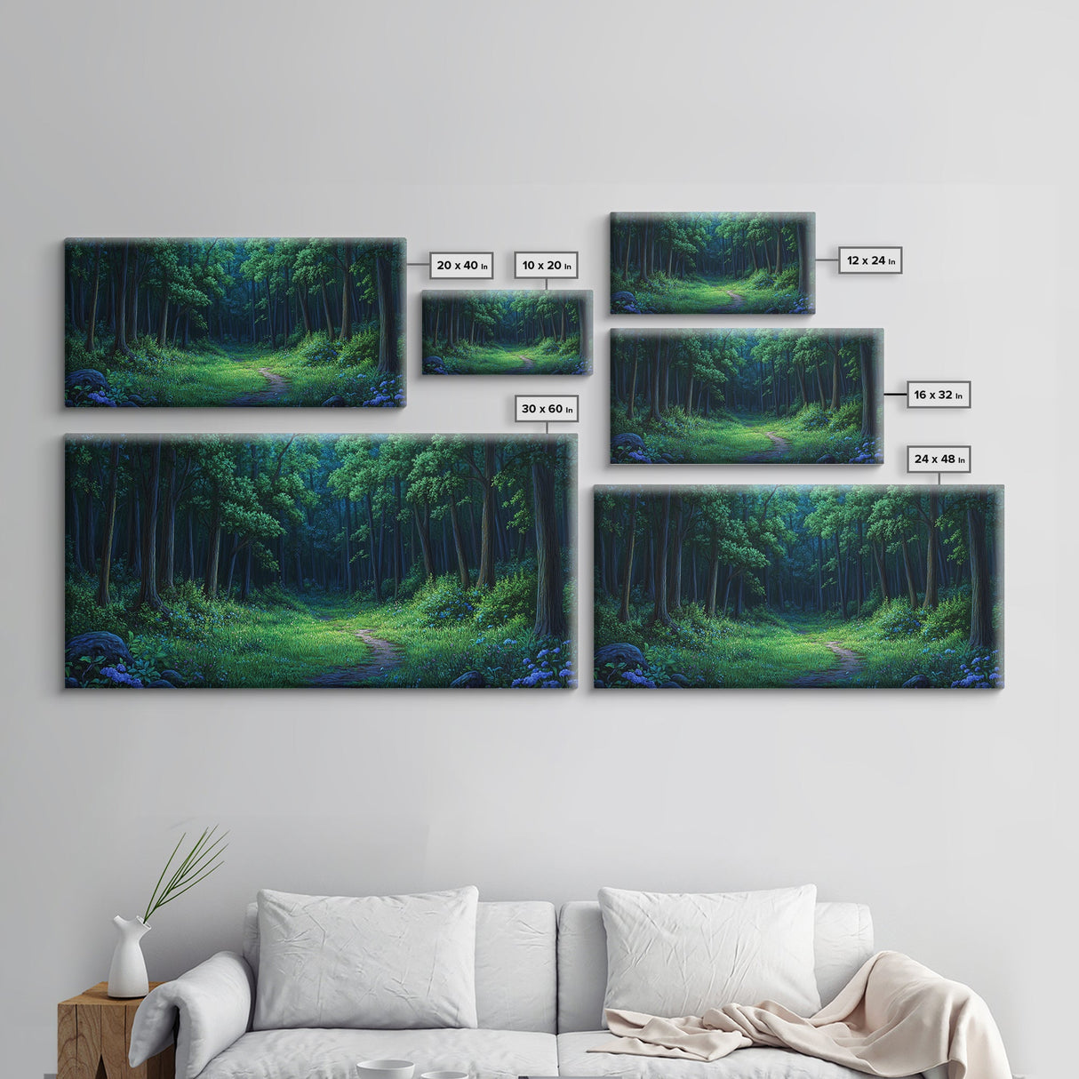 Large Framed Vintage Style Landscape Painting Print | Fantasy Wall Art | Fantasy Painting | Forest Painting | Landscape Wall Art