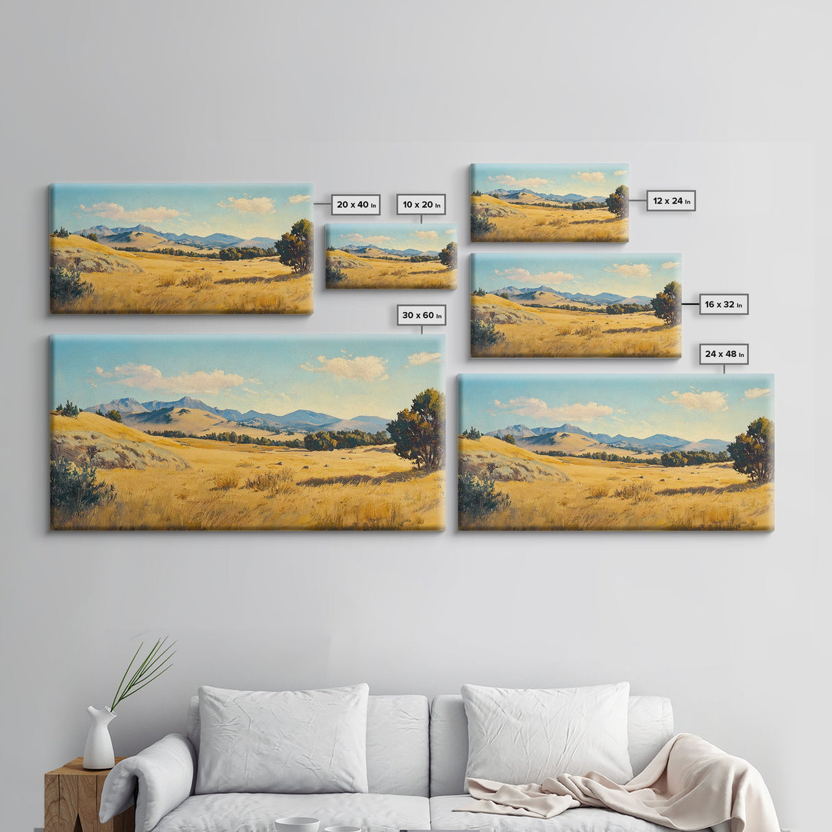 Retro Western Landscape Painting Print, Boho Southern Decor, Fall Decor, Above mantle Art, Centerpiece Art, Landscape Oil Painting