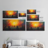 Scenic Depiction Of The Last Supper Framed Canvas Print - Jesus Art, Bible Wall Art, Christian Faith Home Decor, Last Supper Oil Painting