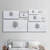 Solitude - Framed Canvas Print - Ready To Hang Wall Art - Winter Decor - Lone Tree In A Snow Covered Valley - Winter Landscape Painting