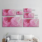 Pink Brush Strokes Framed Canvas Print - Modern Wall Are - Preppy Home Decor - She Shed Wall Art