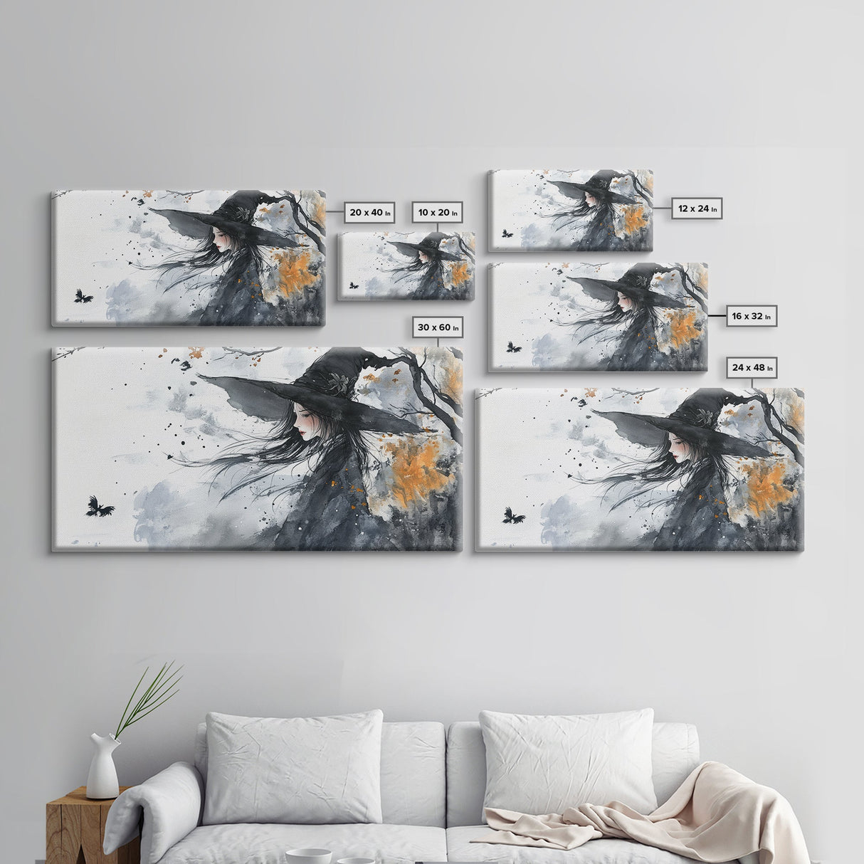 Wabi Sabi Witch - Framed Canvas Print - Eclectic Home Decor - Witchy Wall Art