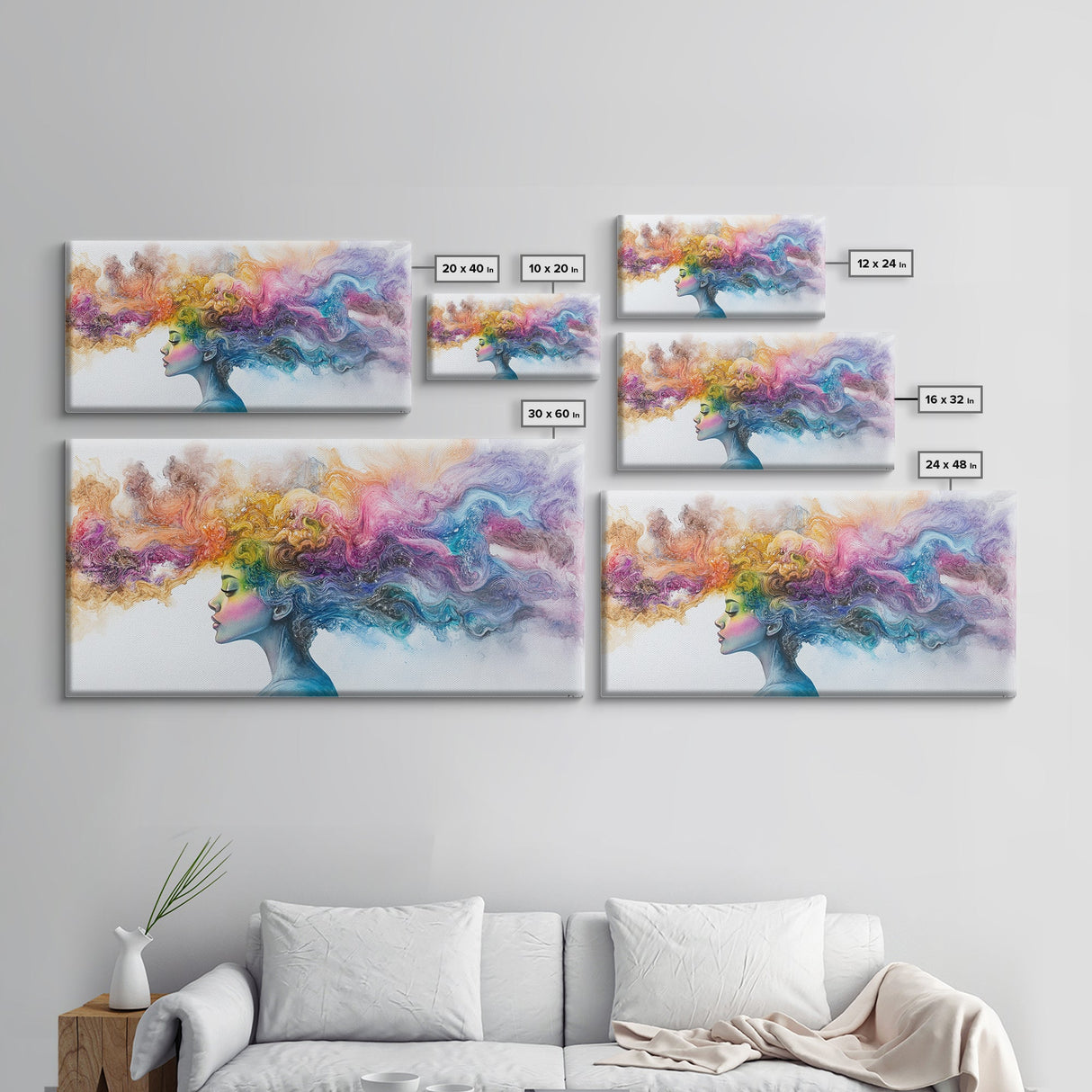 Mind Blowing Abstract Art - Framed Canvas Print - Gift For Her - Colorful Rainbow Art