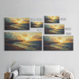 Cliffs of Moher Framed Canvas Print, Ireland Painting, Ireland Decor, Ireland Wall Art, Living Room Home Decor