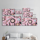 Retro Preppy Makeup Canvas Print, Makeup Art, Makeup Painting, Dorm Room Wall Art
