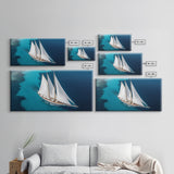 Nautical Decor Framed Canvas Print, Sailboat Painting Print, Sailboat Wall Art, Sailing Gift, Beautiful Sailboat Decor, Nautical Art