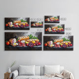 Kitchen Wall Art, Painting of a Charcuterie Board, Kitchen Decor, Modern Art, Food Still Life, Food Oil Painting, Kitchen Painting