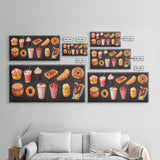 Retro Kitchen Wall Art Canvas Print, Oil Painting Of Desserts, Kitsch Home Decor, Dining Room Art, Restaurant Wall Art, Decor for Restaurant
