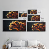 Horizontal Cheetah Print - Framed Canvas Print - Cheetah Painting - Cheetah Wall Art - Big Cat Wall Art - Thought Provoking Abstract Art