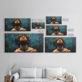 Premium Canvas Jesus Christ Portrait, Canvas Print, Crown of Thorns, Horizontal Wall Art, Christianity Art, Framed Canvas Work, Faith Love Art