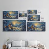 Christmas Nativity Oil Painting Print, Christmas Wall Art, Framed Christmas Canvas Art, Christmas Home Decor, Seasonal Wall Art