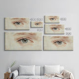 Closeup Study of an Eye Framed Canvas Print, Eye Oil Painting, Whimsical Home Decor, Paint of a Blue Human Eye