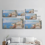 Oil painting Print of an Italian Seaside Village, Framed Canvas Print, Italian Seaside, Italy Painting, Travel Gift Idea, Vacation Gift