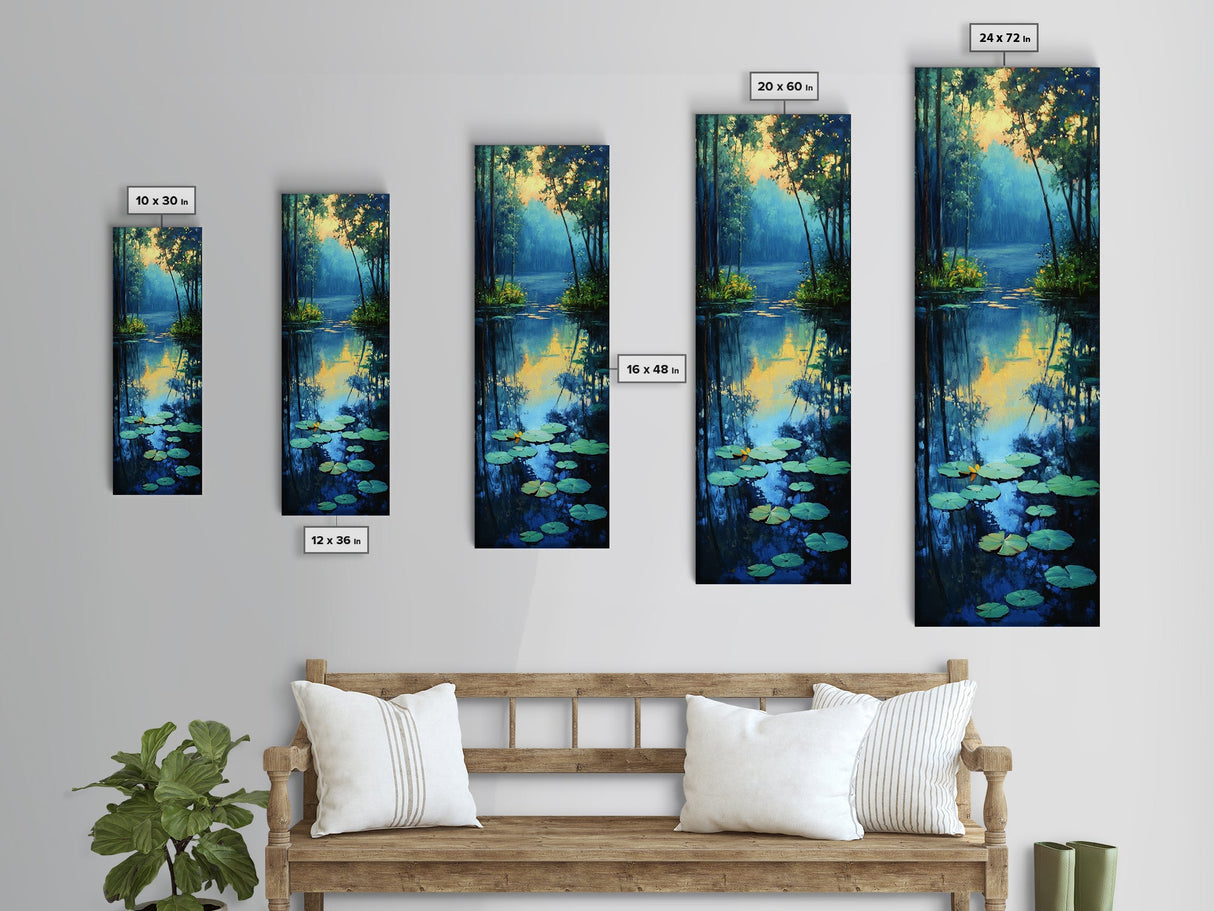 Serene Lake Reflection Framed Canvas Print, Coastal Landscape Art, Lake Tahoe Art, Above Bed Wall Art, Rustic Decor Gift Idea Christmas