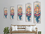 Ganesh wall art spiritual framed canvas print, Hindu god art, vibrant festival decor, meditation room art, sacred Indian home decor