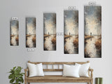 Fisherman painting peaceful landscape framed canvas print, autumn outdoor wall art, rustic decor, nature lovers gift, tranquil scene decor