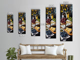 Framed Canvas Print Cheese and Wine Scene Painting Kitchen Wall Art Farmhouse Decor Rustic Art Culinary Print