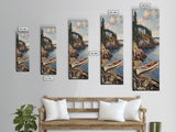 Canvas Print Rustic Farmhouse Art Deer Drinking Water In Forest Painting Tall Narrow Art Above Sofa Art Cozy Cabin Decor Above Bed Wall Art