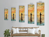 Framed Canvas Print Fishing Silhouette Art Above Sofa Art Southwest Wall Art Gift Idea Living Room Art Nature Lover's Unique Home Decor