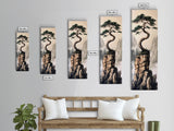 Framed Canvas Print Wabi Sabi Art Coastal Landscape Nautical Wall Art Pine Tree Artwork Living Room Decor Above Couch Art Serenity Gift