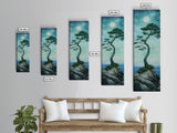 Framed Canvas Print Nautical Decor Moon Oil Painting Calm Blue Tones Above Bed Wall Art Nautical Art Coastal Decor Bedroom Wall Accent