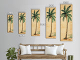 Framed Canvas Print Tall Skinny Palm Tree Art Nautical Coastal Decor, Beach-Inspired Tropical Wall Art, Guest Room Art, Gift Idea Her