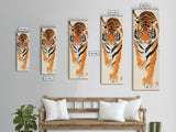 Framed Canvas Print Intense Tiger Painting, Wild Animal Art, Bold Orange Wall Decor, Living Room Above Sofa Art, Unique Gift Idea